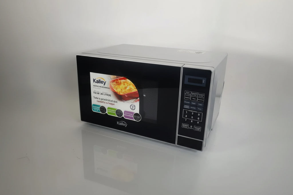 Microondas Kalley Negro Borde Plata 20 Litros