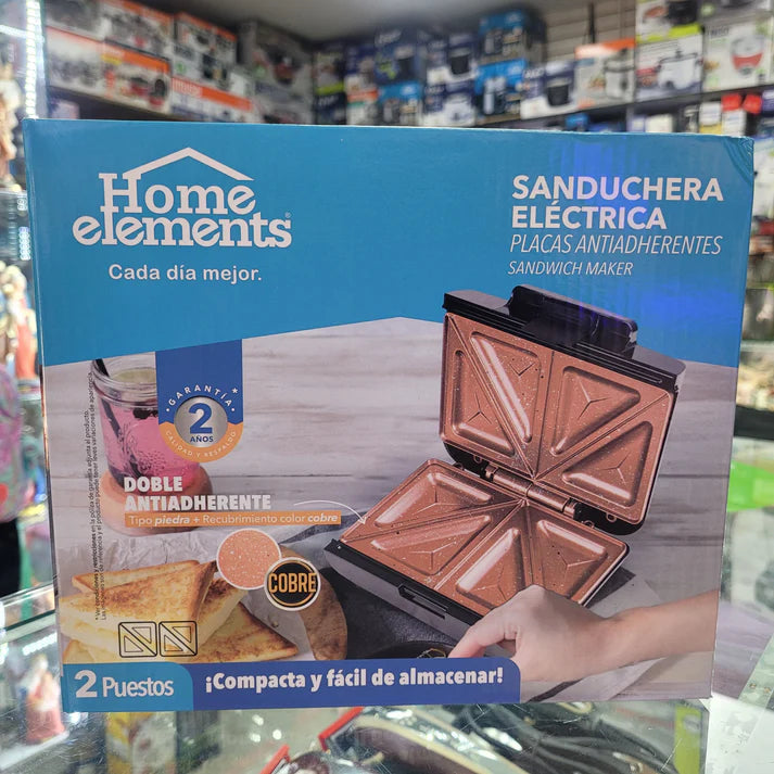Sanduchera Home Elements Cobre - Cuadrada