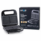 Sanduchera OnOff 3 en 1 con Placas Antiadherentes