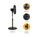 Ventilador de Piso Kalley K-V3N de 14 Pulgadas, 3 Velocidades, Negro