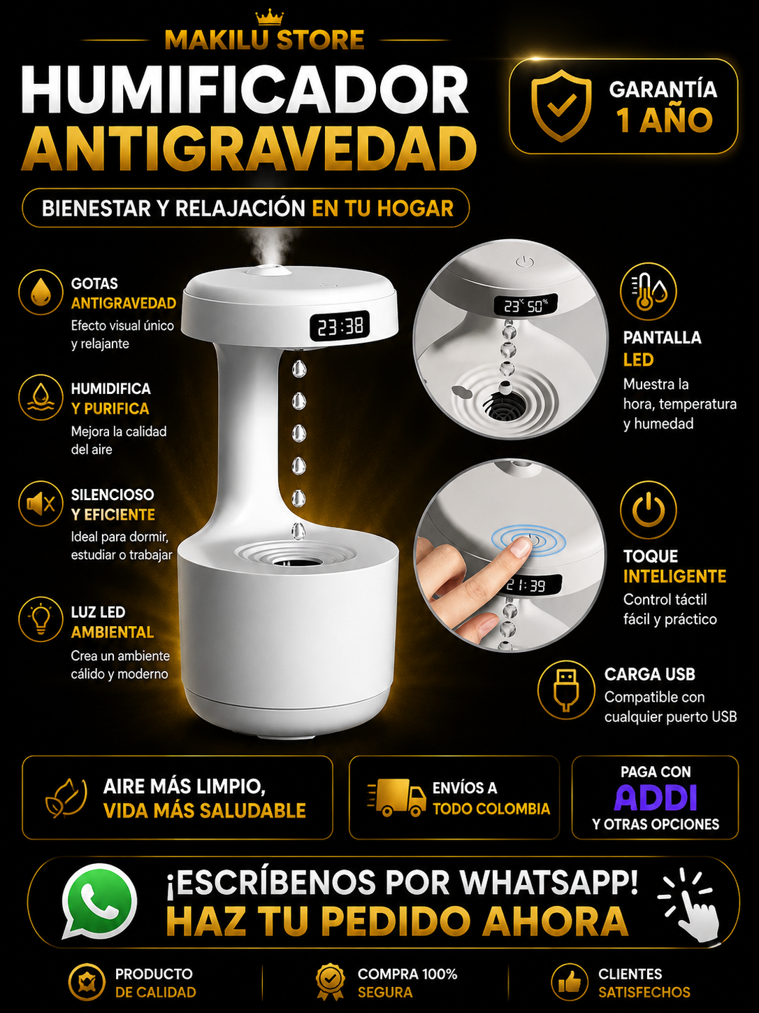 Humificador Antigravedad