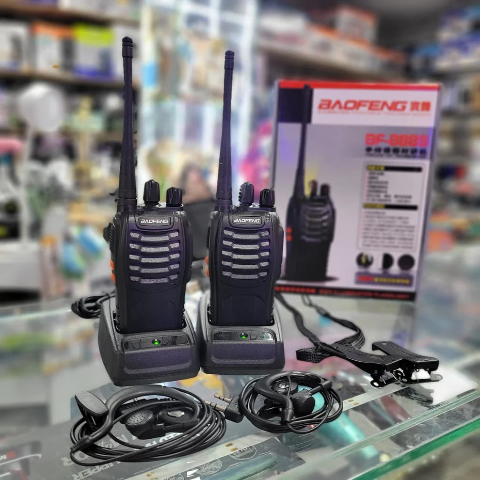 Kit De 2 Radios Intercomunicadores Baofeng Walkie Talkie