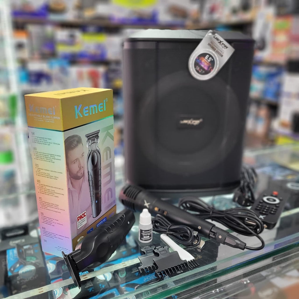 🔥 Combo Promoción de la Semana: Parlante 6.5” Tipo Bose + Afeitadora Profesional Kemei 2299