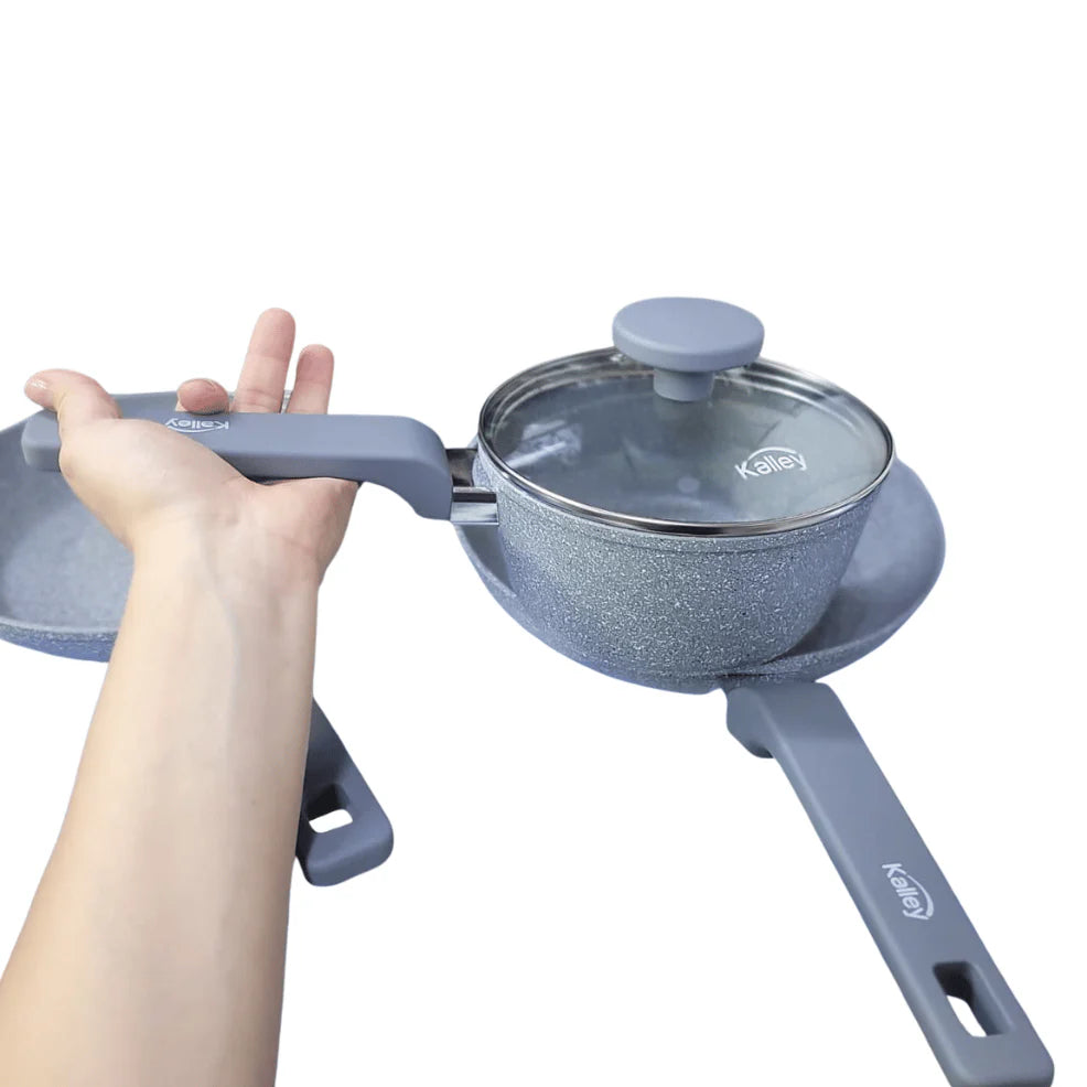 Juego De Ollas Kalley 6 Piezas Aluminio Forjado Antiadherente