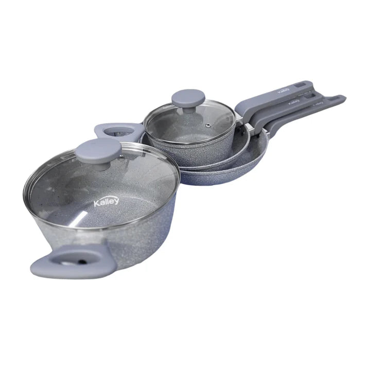 Juego De Ollas Kalley 6 Piezas Aluminio Forjado Antiadherente