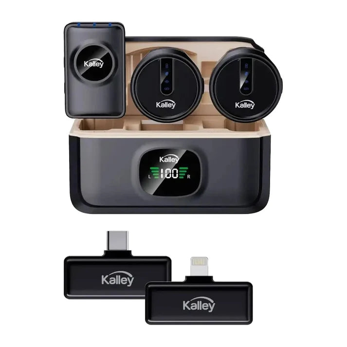 Kit De 2 Micrófonos De Solapa KALLEY K-MIC Inalámbricos Para Celular