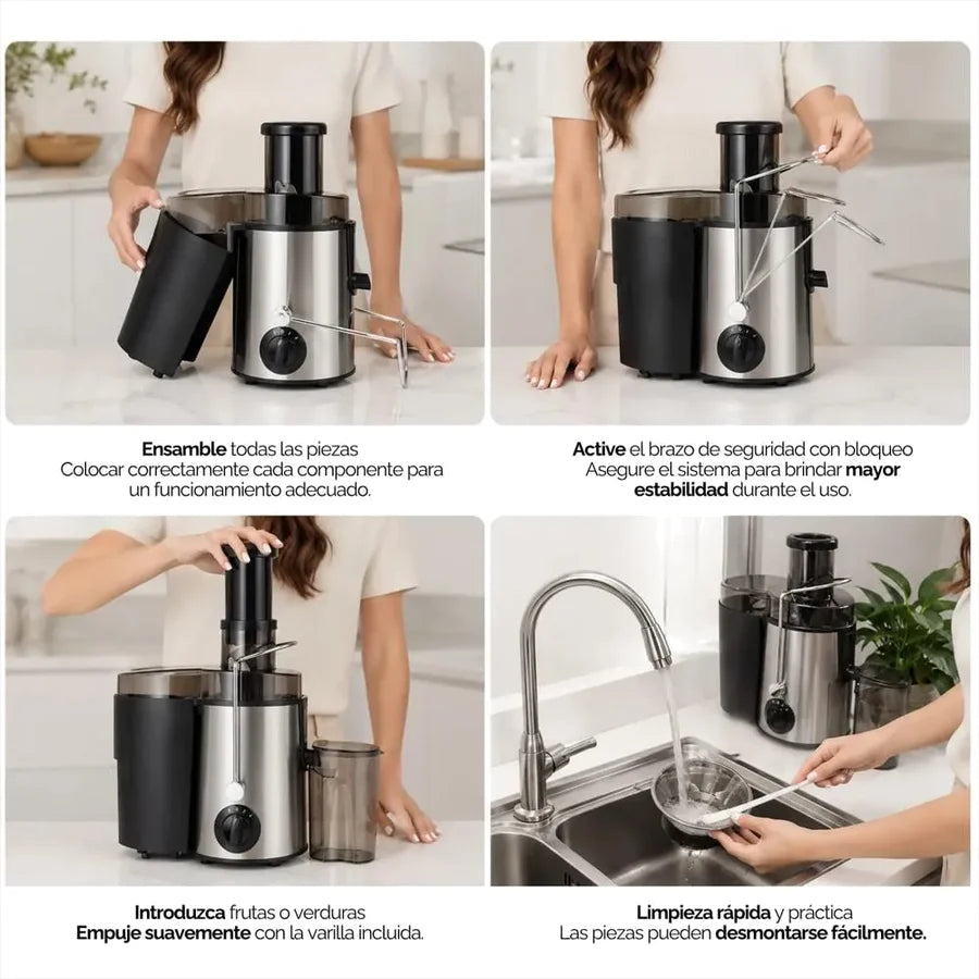 Extractor De Jugos Silver MM-A58 De 1.500 W Y 500 ml