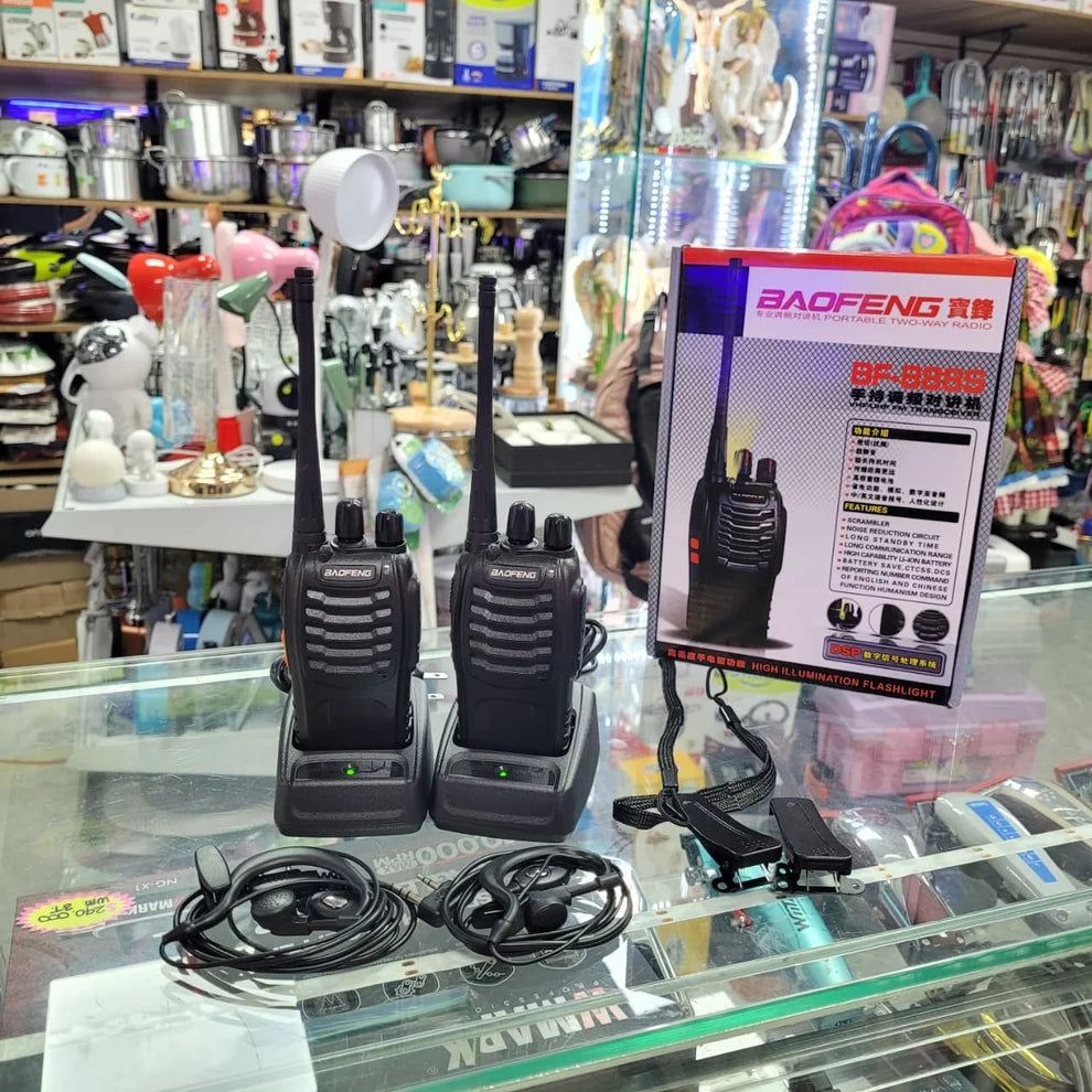 Kit De 2 Radios Intercomunicadores Baofeng Walkie Talkie
