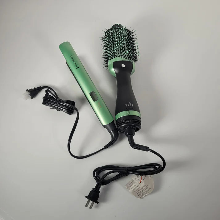Combo Plancha Remington Aguacate + Cepillo Secador Aguacate