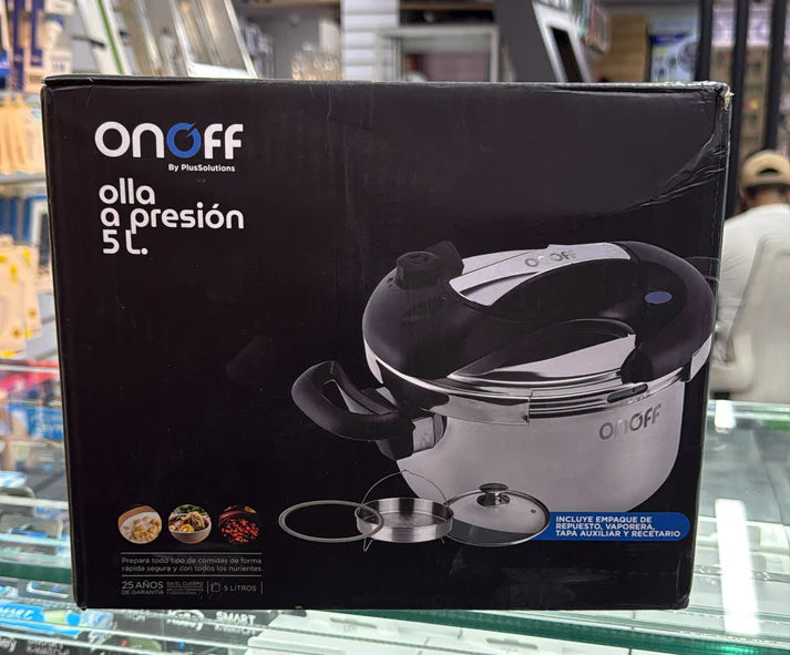 Olla A Presión OnOff 5 Litros - Cierre Hermético De Acero