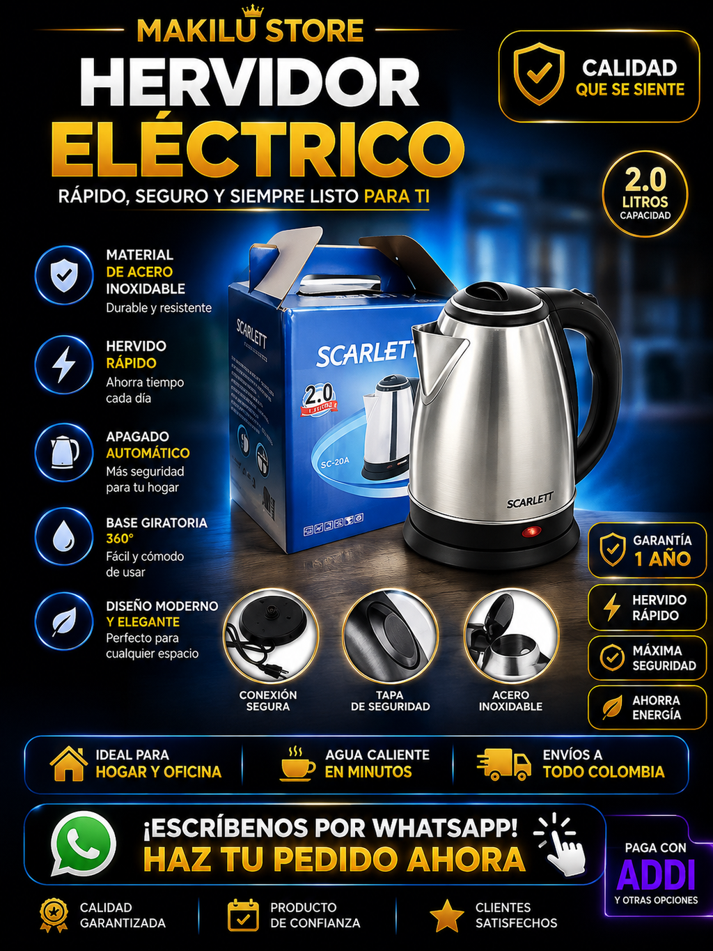 Hervidor De Agua Scarlett