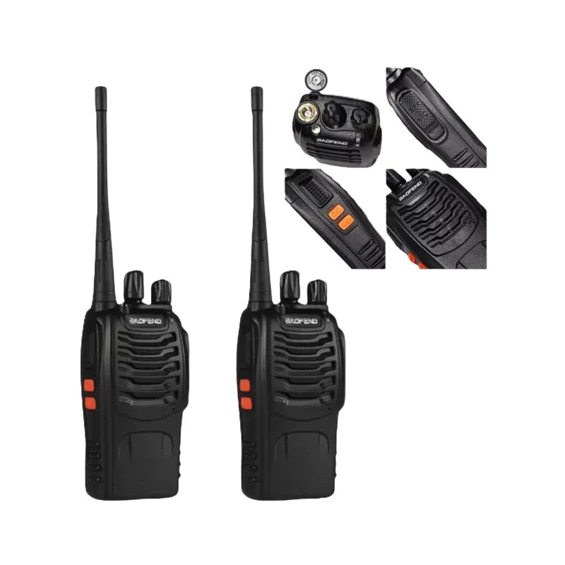 Kit De 2 Radios Intercomunicadores Baofeng Walkie Talkie
